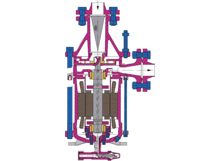 Schnittmodell HRP - Hermetische Kältemittelpumpe Typ 3232