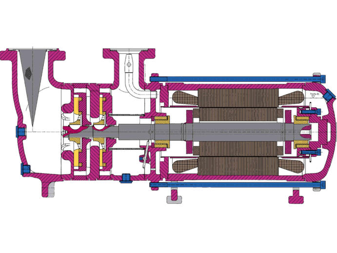 Schnittmodell HRP - Hermetische Kältemittelpumpe