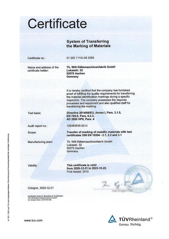 System of Transferring the Marking of Materials