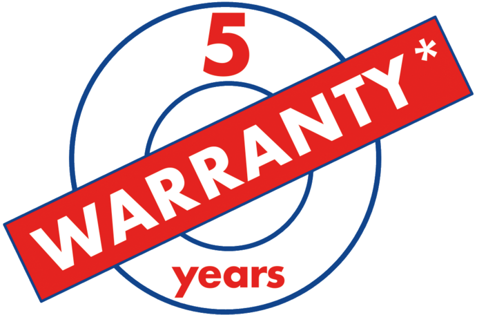5 years warranty